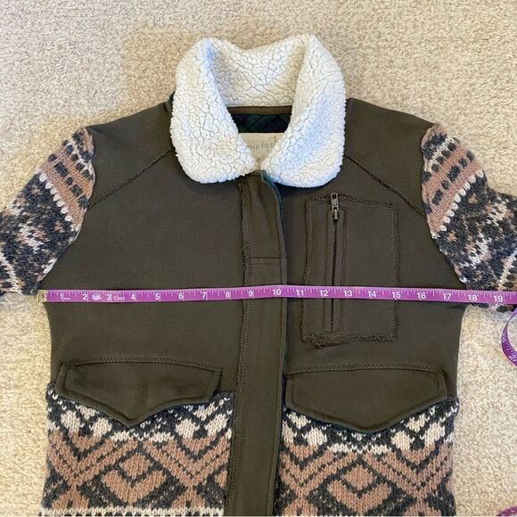We The Free Lambswool & Cotton Fair Isle Zip Up Sweater Jacket size small - Picture 11 of 14
